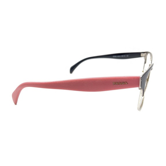 Prada VPR 65R 1BO-1O1 Black Silver Pink Eyeglasses Frames 53-16 140 Italy Women - Picture 4 of 12
